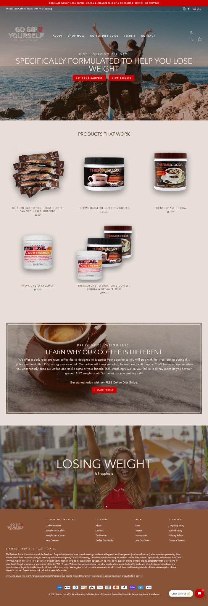 Weightloss Coffee Website - Blueprint To Success